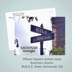 Bull & E. Jones Savannah, GA Tarjeta Postal Fotogr