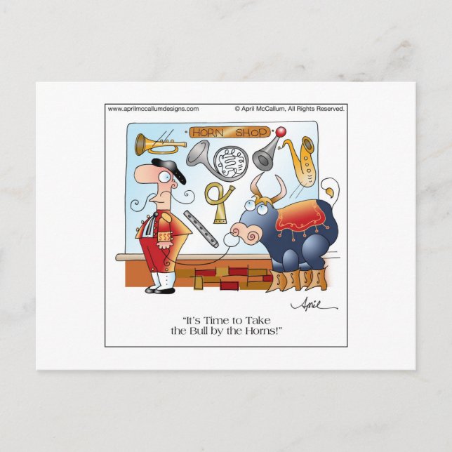 BULL POR la postal del dibujo animado de los (Anverso)