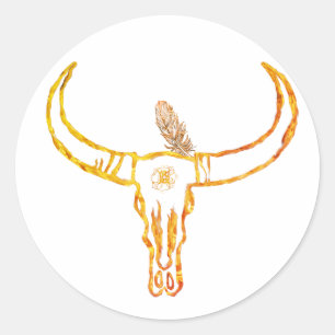 Bull Skull Gold, Pegatina de plumas