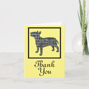 Bull Terrier English Dog Gracias Tarjeta De Saludo