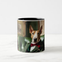 Bull Terrier inglés 2 tonos taza de café