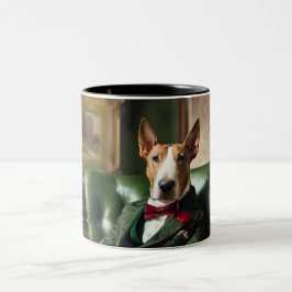 Bull Terrier inglés 2 tonos taza de café