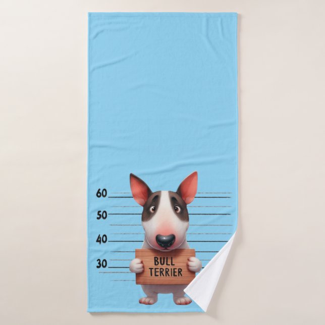 Bull Terrier travieso (Toalla de baño)
