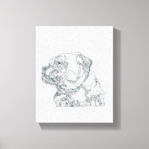 Bulldog americano simple arte en pared