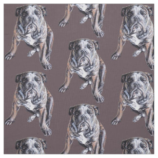 Bulldog Arte Tela Tejido Tejido Tejido Tejido de a
