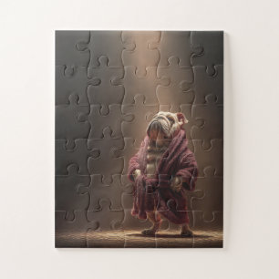 Bulldog Boxer en el rompecabezas de Robe Jigsaw