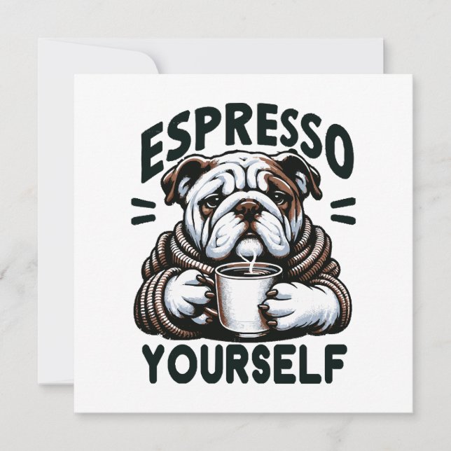 Bulldog de Espresso Caliente - Café Acogedor  (Anverso)