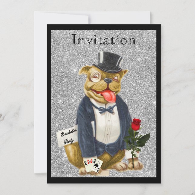 Bulldog de invitaciones a una fiesta de bachillera (Anverso)