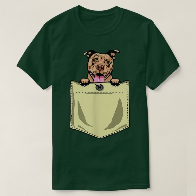 Bulldog De Pit En La Camiseta C De Pocket Puppy Pi (Diseño del anverso)