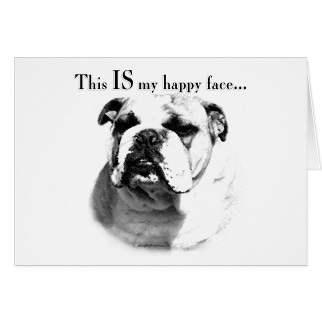 Bulldog Feliz Cara (Anverso (Horizontal))