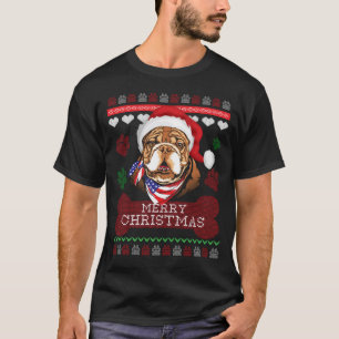 Bulldog feo del suéter del navidad