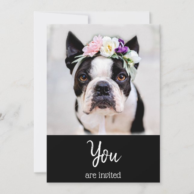 *~* Bulldog Francés Adorable Frenchie  Invitación  (Anverso)