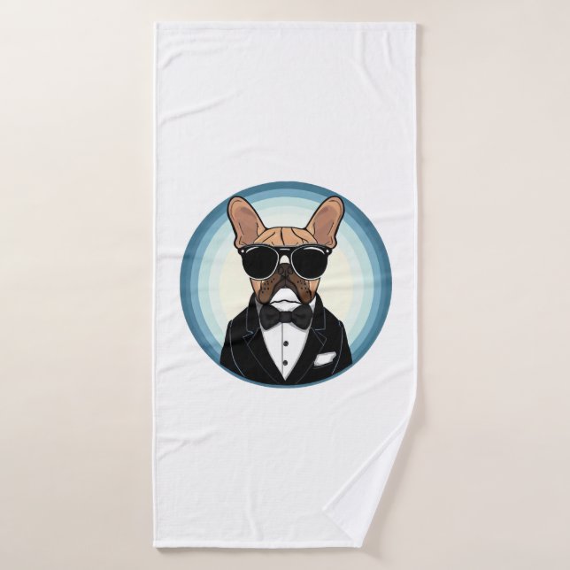 Bulldog francés: arte gracioso (Toalla de baño)