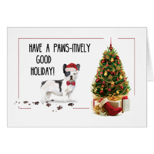Bulldog francés blanco y negro  Navidades divertid