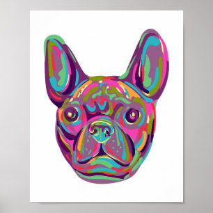 Bulldog francés cabeza de francés Estilo de arte p