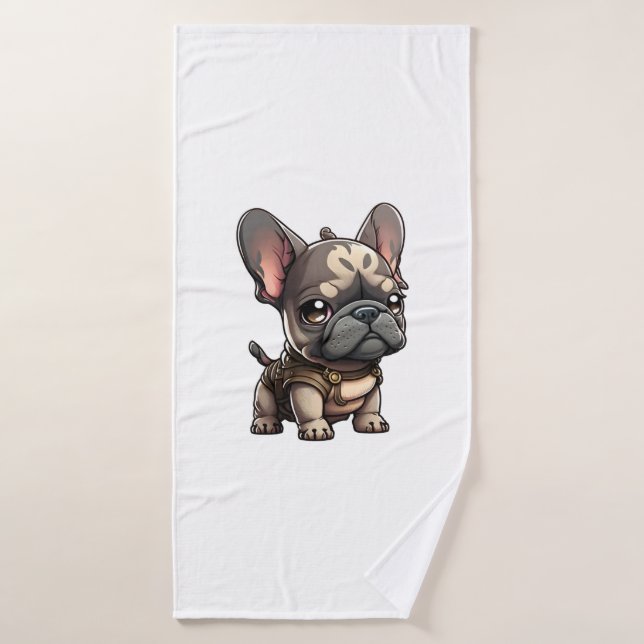 Bulldog francés Chibi (Toalla de baño)