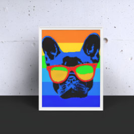 Bulldog francés con gafas Estilo de arte pop