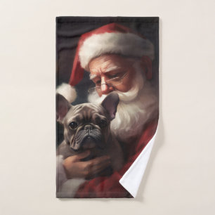 Bulldog francés con Navidades festivos de Santa Cl
