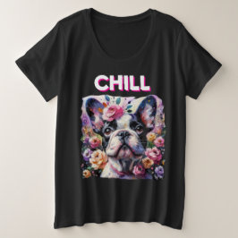 Bulldog francés con Rosas Pintura impresionista