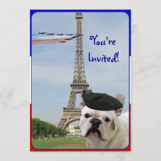 Bulldog francés de la invitación del fiesta del