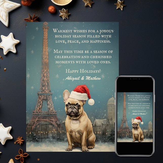 Bulldog francés de la Torre Eiffel de Navidad Vint (Subido por el creador)