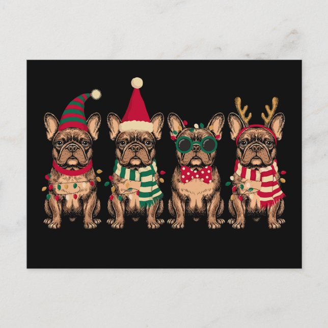 Bulldog Francés De Navidad Perro Santa Reno Navida (Anverso)