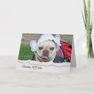Bulldog Francés En Tarjeta Holandesa De Cumpleaños