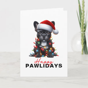 Bulldog Francés Enredado en Luces de Navidad Perso
