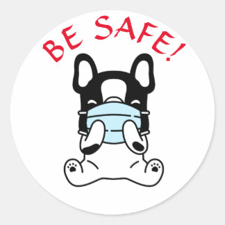 Bulldog FRANCÉS ESTAR SEGURO Pegatina redondo clás