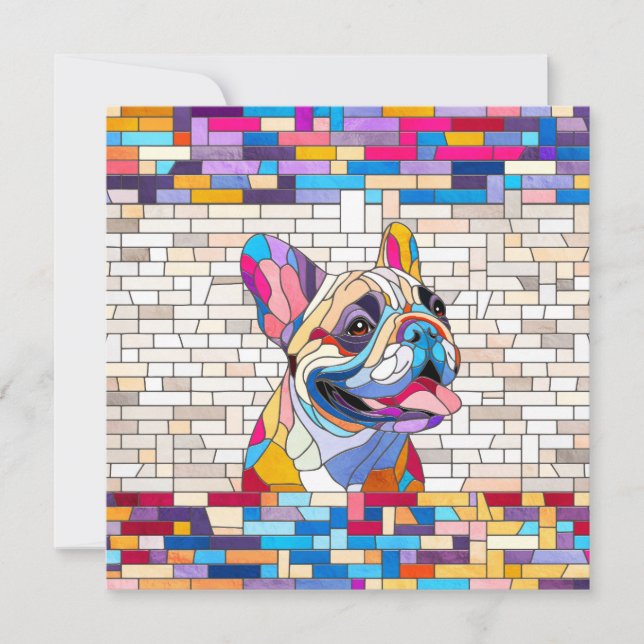 Bulldog francés - Frenchie - mosaico colorido (Anverso)