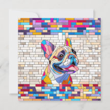 Bulldog francés - Frenchie - mosaico colorido