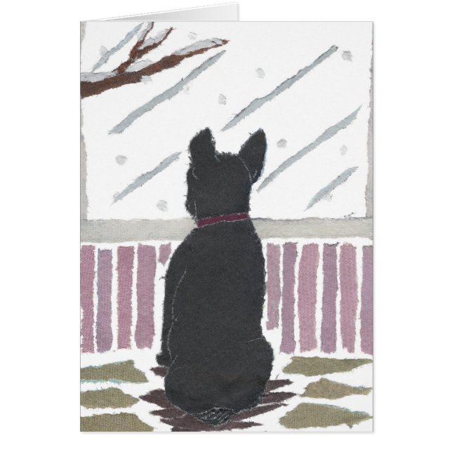 Bulldog francés, Frenchie, nieve, invierno, arte (Frente)