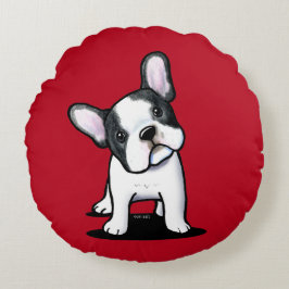 Bulldog francés lindo Almohada redonda