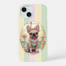 Bulldog Francés Lindo Líneas Pastel Estilo Cottage