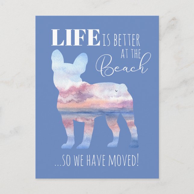 Bulldog francés lindo Nueva postal de dirección (Anverso)