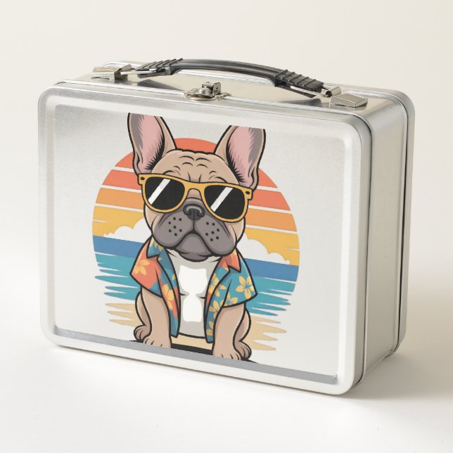 Bulldog francés lindo que lleva gafas de sol (Anverso)