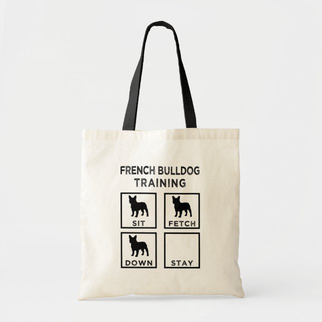 Bulldog francés que entrena a la bolsa de asas (Frente)