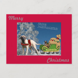 Bulldog francés tarjeta postal Feliz Navidad