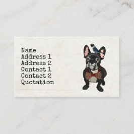 BULLDOG FRANCÉS y tarjeta de visita AZUL del