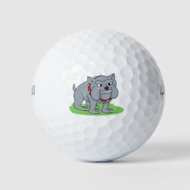 bulldog gris lindo bola de golf (Anverso)
