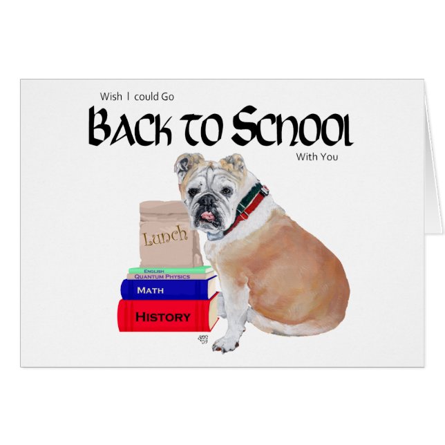 Bulldog Inglés de Regreso a Clases (Anverso (Horizontal))