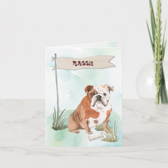 Bulldog inglés felicita a nuevo perro (Anverso)