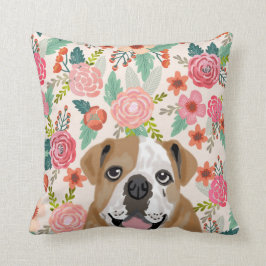 bulldog inglés florals mascotas de almohada