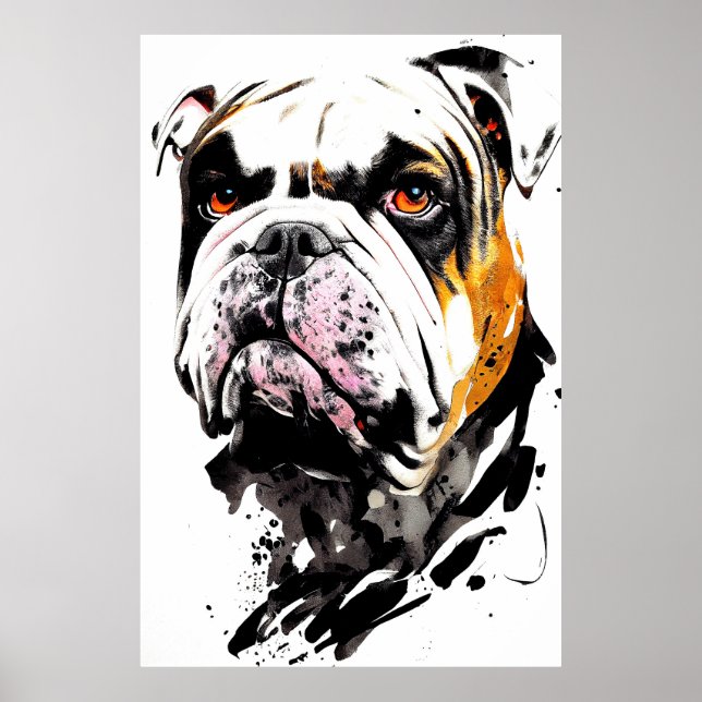 Bulldog inglés Naturaleza salvaje Pincel de arte e (Frente)