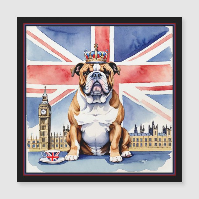 Bulldog inglés, Parlamento, Union Jack Magnet (Anverso)
