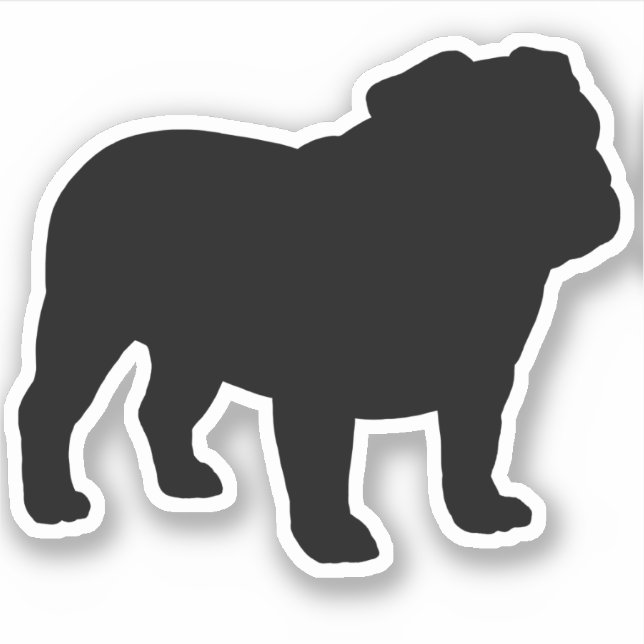 Bulldog inglés Silhouette Guay Dog Vinyl Pegatina (Anverso)