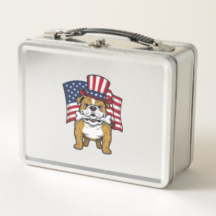 Bulldog Patriótico Con Diseño De Vector De Bandera