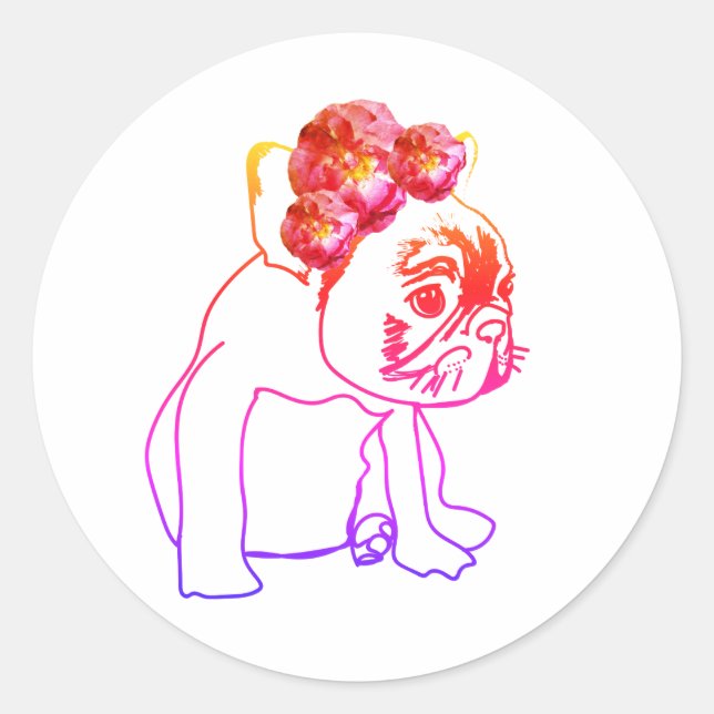 Bulldog Pegatina de Perro Dulce Buitre (Anverso)