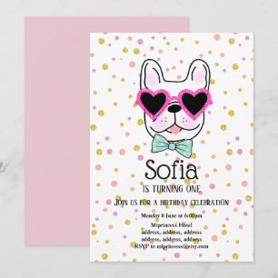 Bulldog, perro, invitación de cumpleaños del masco
