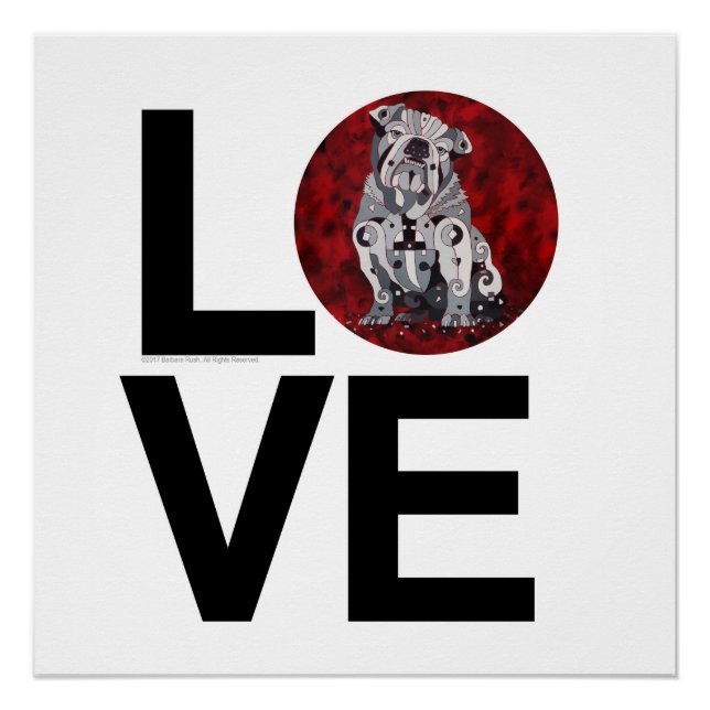 Bulldog poster de amor (Anverso)